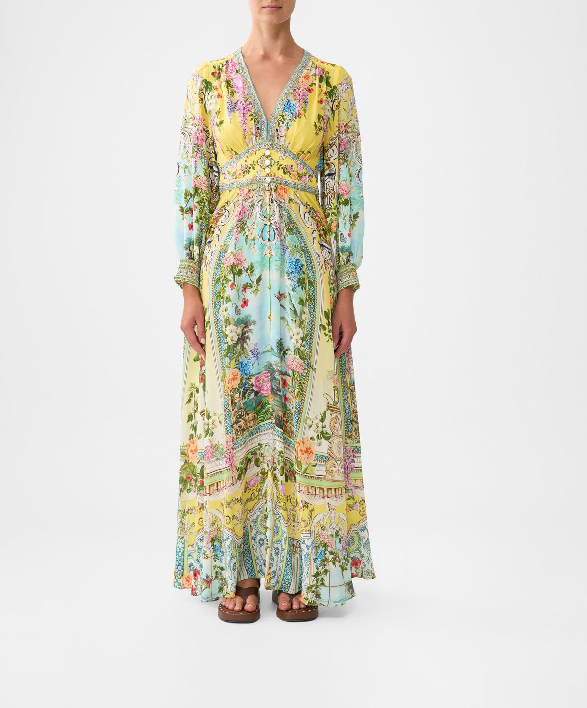 BUTTON DRESS WITH SHAPED WAISTBAND