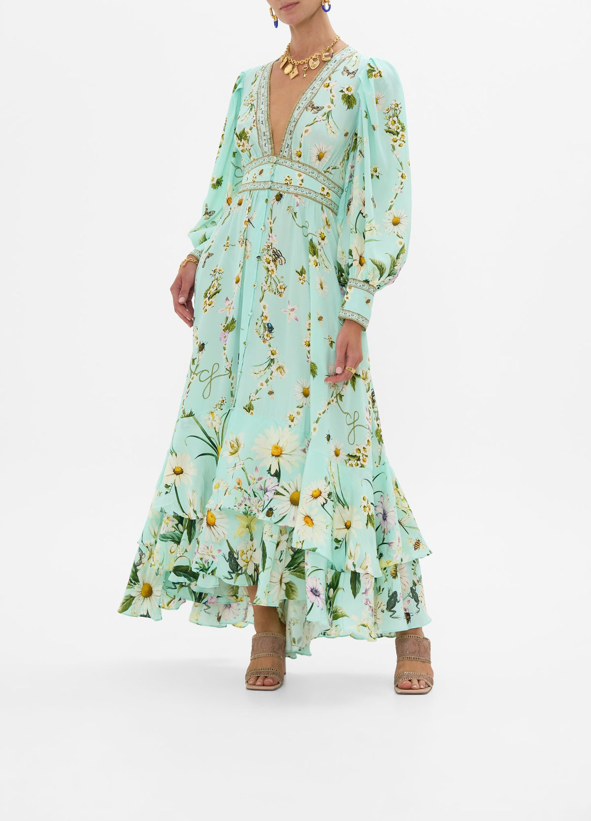LONG BUTTON FRONT DRESS