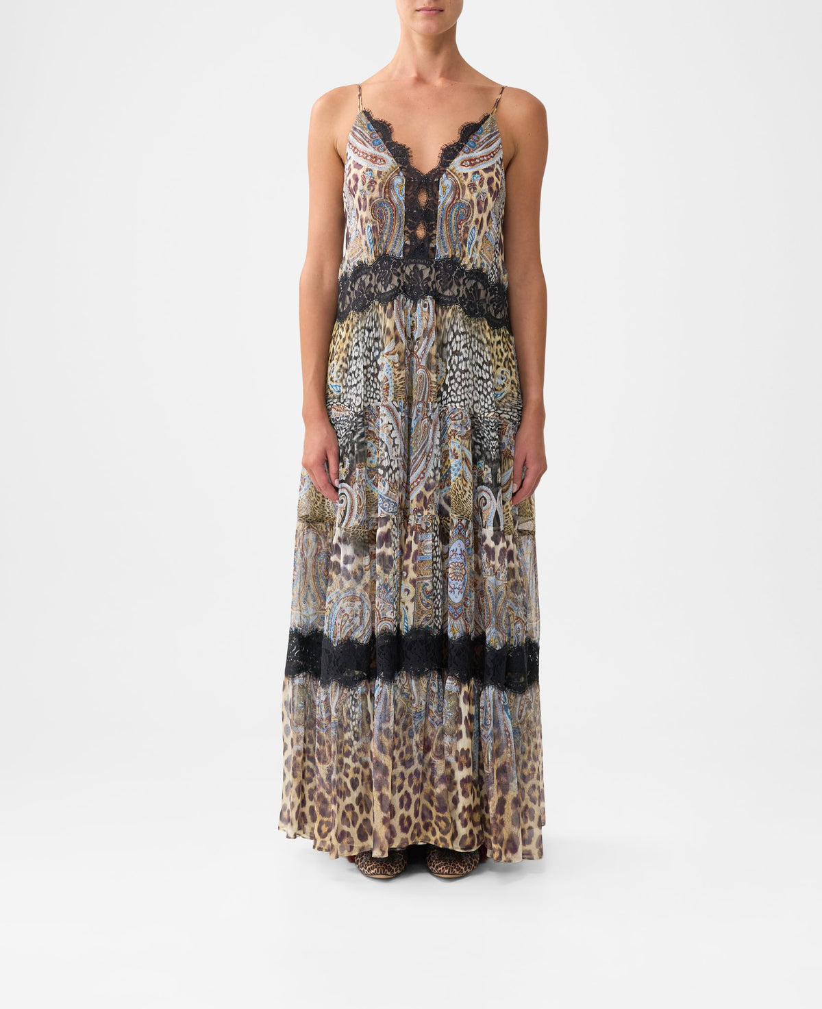 TRAPEZE TIERED DRESS WITH LINING