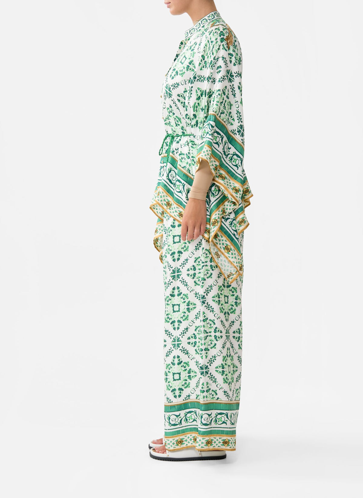 BUTTON THROUGH SCARF BLOUSE