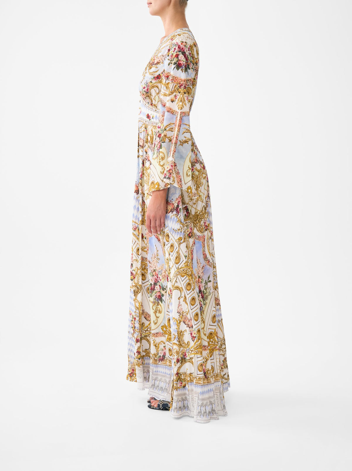 KIMONO SLEEVE DRESS WITH SHIRRING DETAIL
