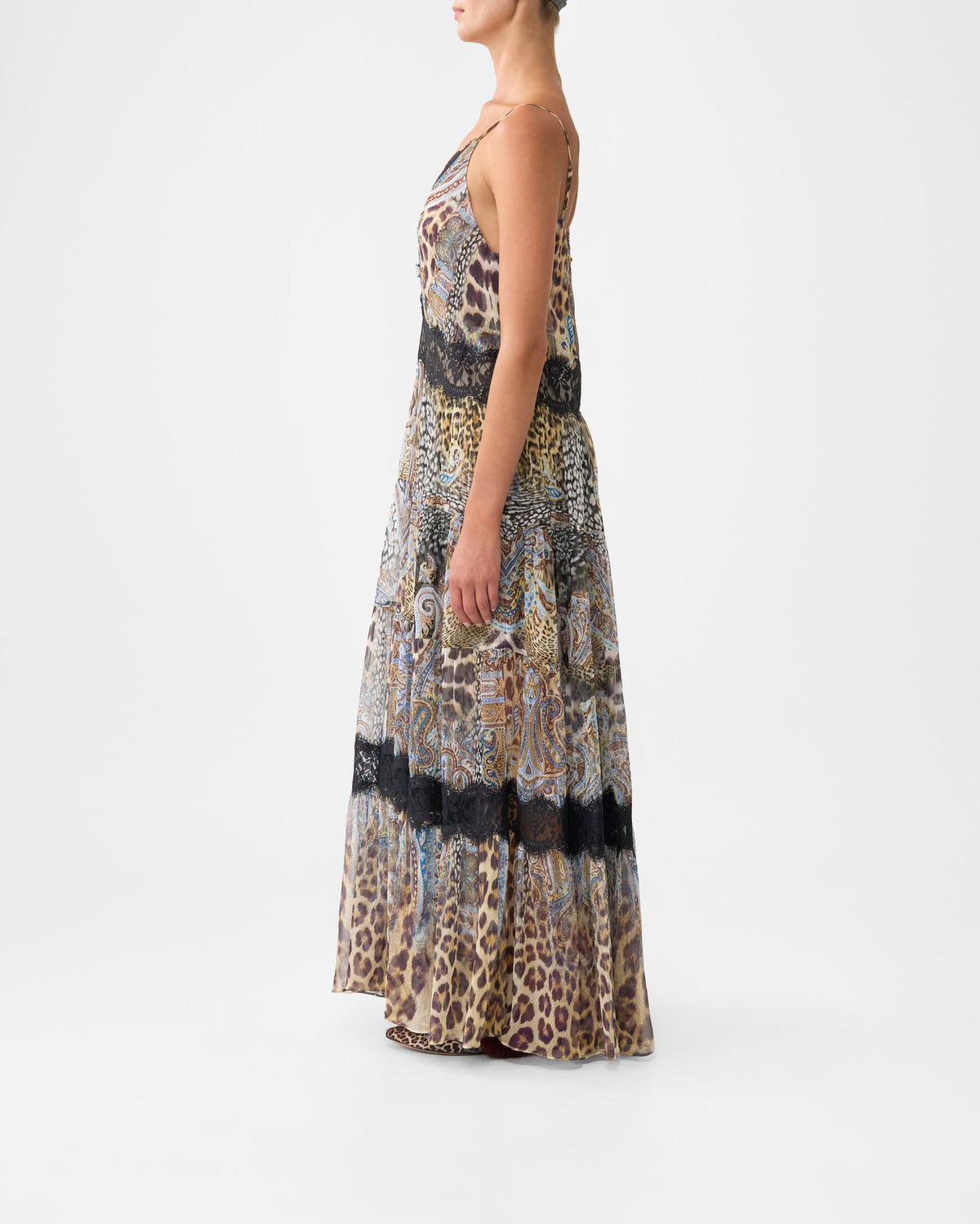TRAPEZE TIERED DRESS WITH LINING
