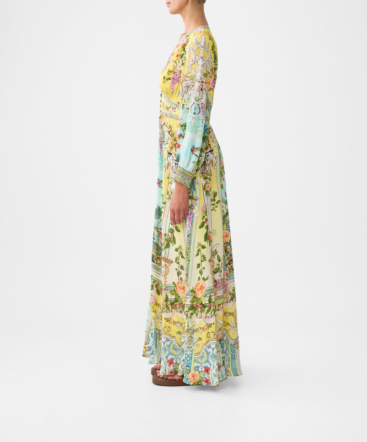 BUTTON DRESS WITH SHAPED WAISTBAND