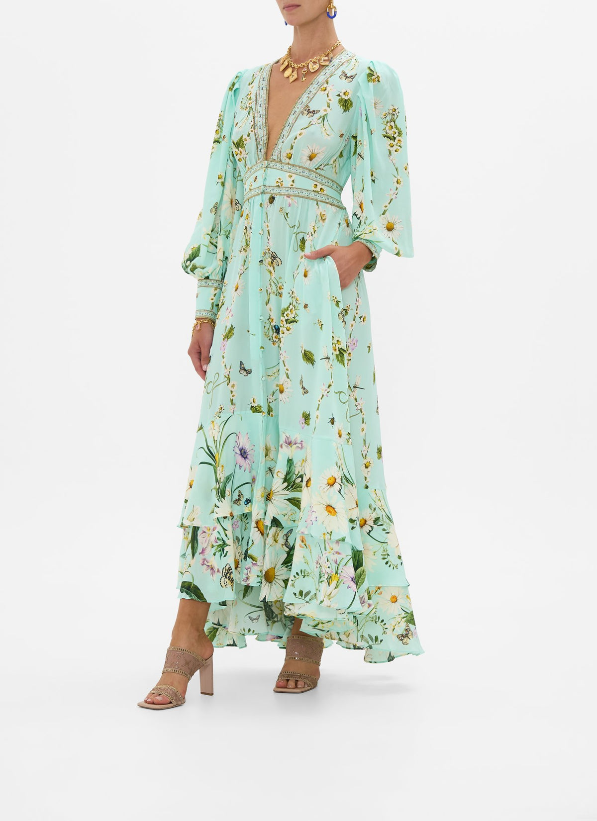LONG BUTTON FRONT DRESS