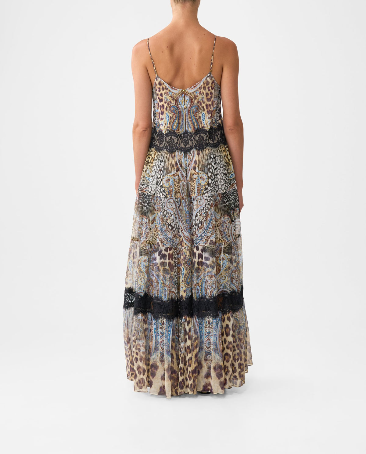 TRAPEZE TIERED DRESS WITH LINING