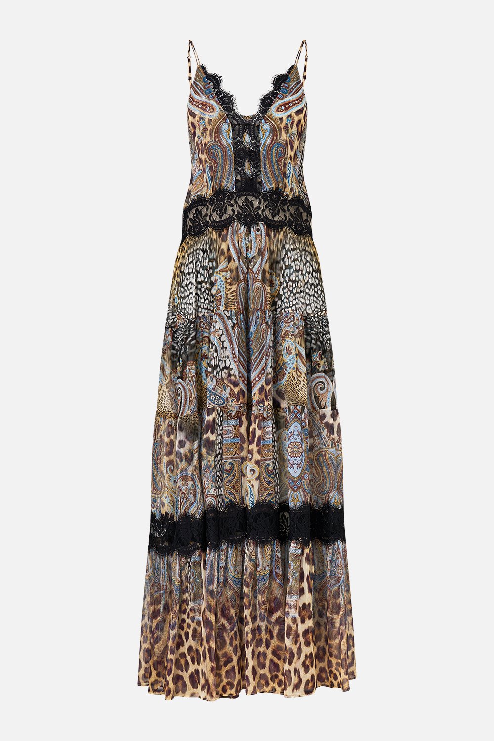 TRAPEZE TIERED DRESS WITH LINING
