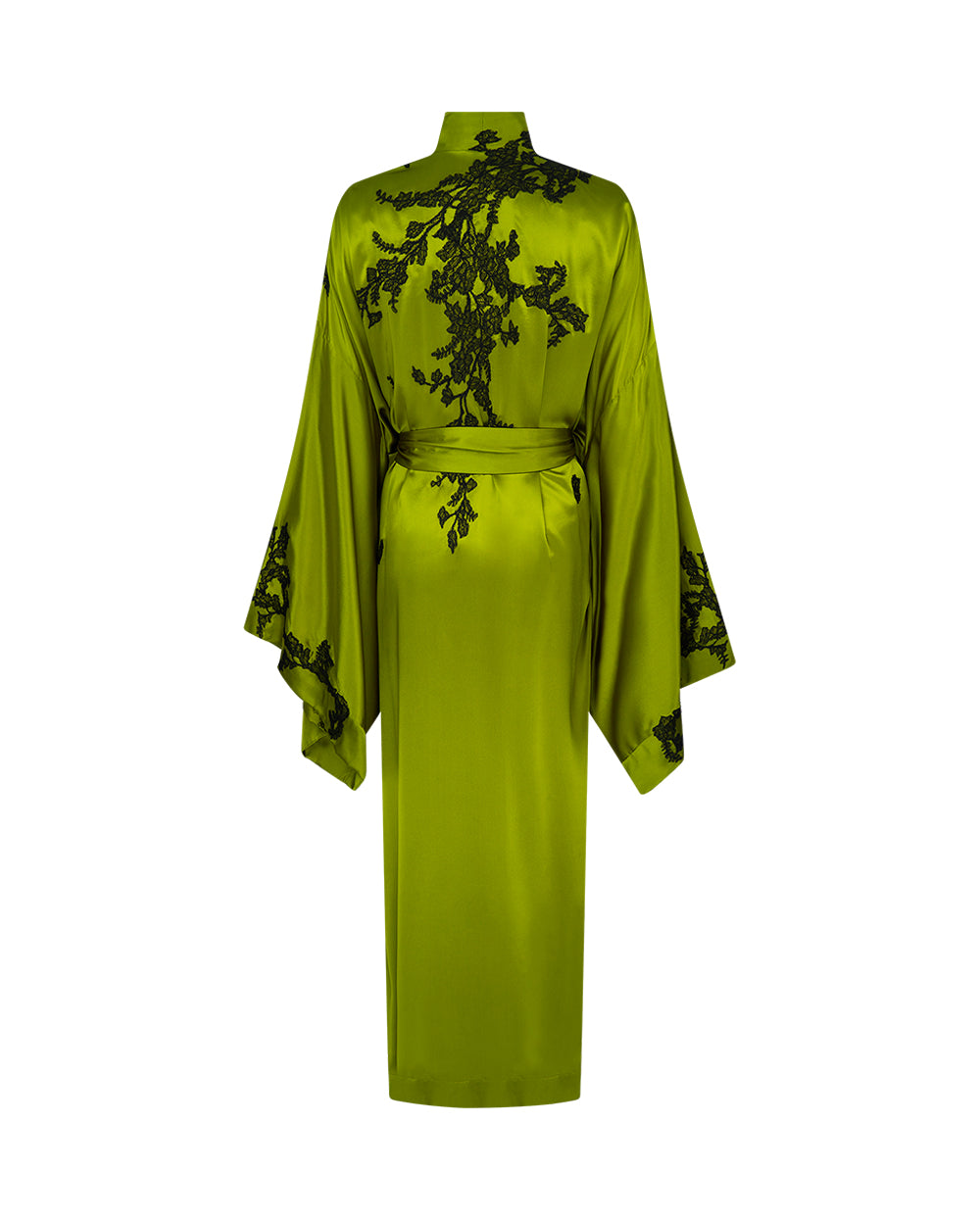 TOKONI LONG KIMONO - SILK SATIN - LIME